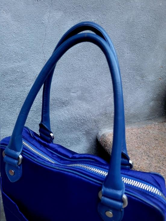 Botkier Cobalt Blue Satin Nylon Shoulder Bag Handbag Y2K Silver Hardware